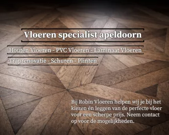 Homepage afbeelding van een houten vloer met informatie over robin vloeren